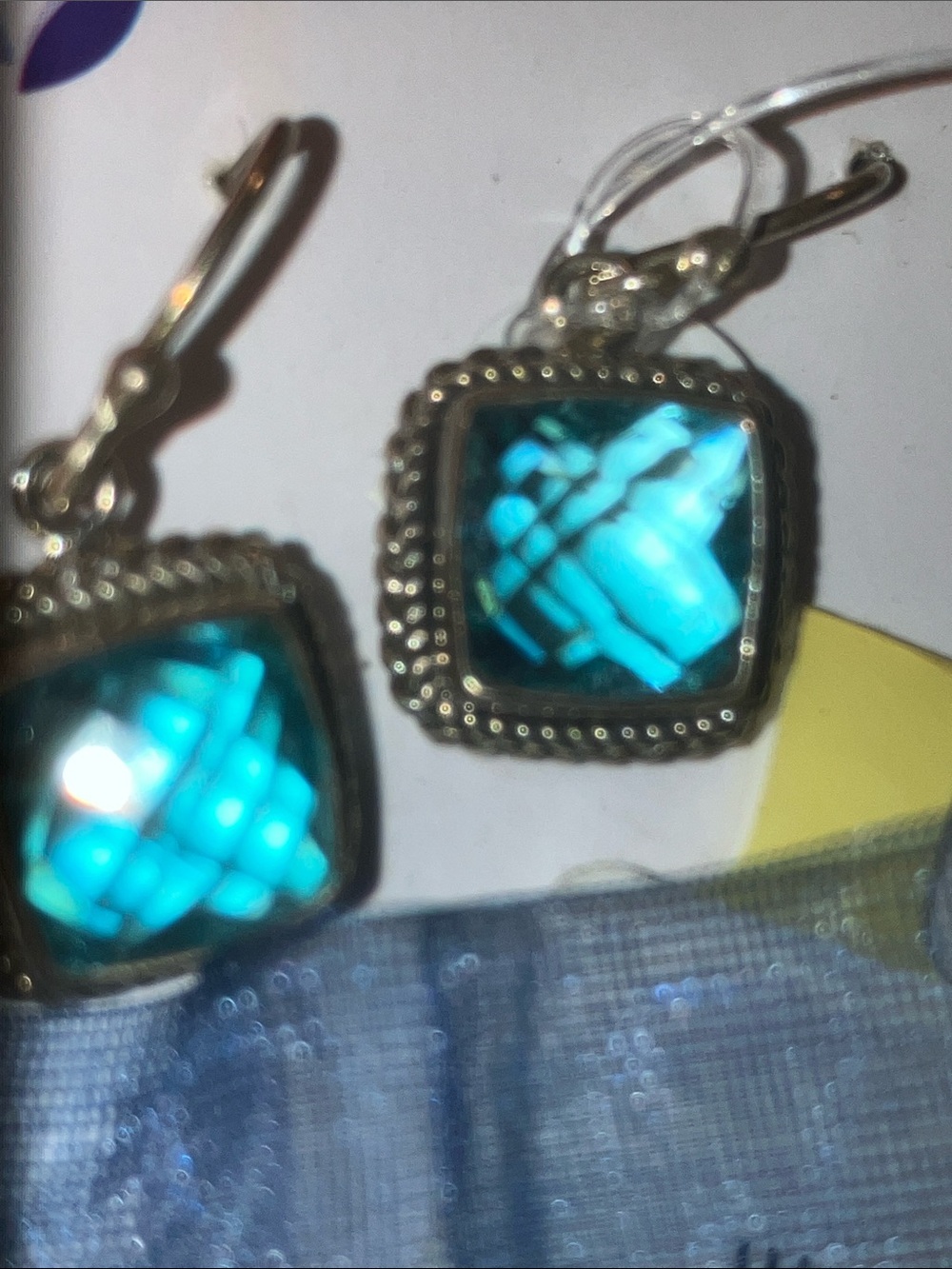 Blue topaz sterling silver hook earrings